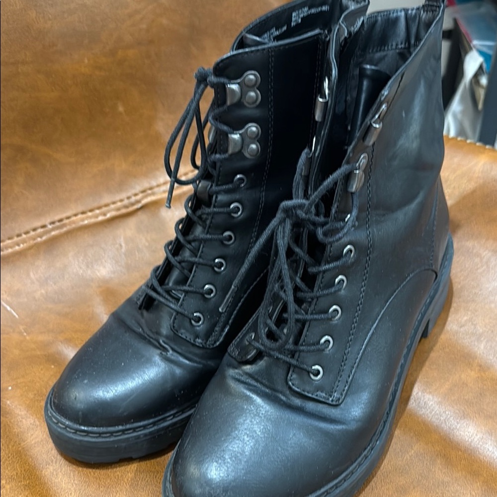 Black Lace-Up Ankle Boots